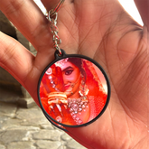 Double side keychain circle shaped